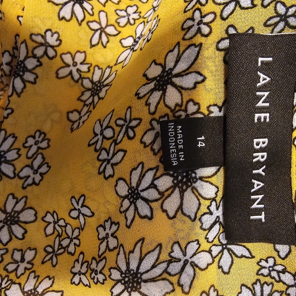 Lane Bryant - Printed Button-Front Peplum Blouse Size 14 - Picture 7 of 8